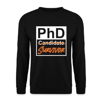 Phd Survivor Doctor 2022 PhD - Unisex Sweatshirt - black - Front - Alina (178cm) & Michal (187cm)