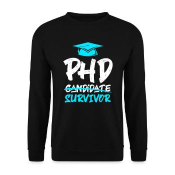 Doctorat Docteur 2022 Doctorant Survivant - Sweat-shirt Unisexe - noir - Devant - Alina (178cm) & Michal (187cm)