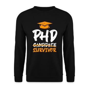 Doctorate 2022 Phd Survivor Doctorate Doctor - Unisex Sweatshirt - black - Front - Alina (178cm) & Michal (187cm)
