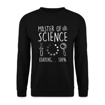 Master of Science Master Abschluss - Unisex Pullover - Schwarz - Vorne - Alina (178cm) & Michal (187cm)