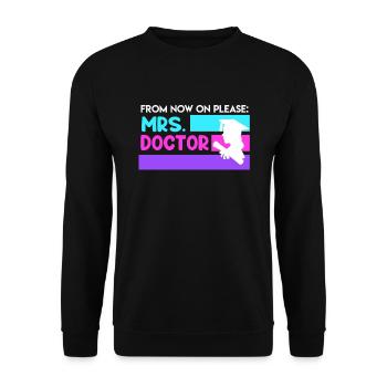 Doctor 2022 Doctorate - Unisex Sweatshirt - black - Front - Alina (178cm) & Michal (187cm)