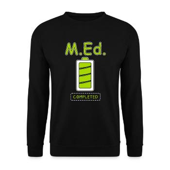 Master of Education completed Master's degree - Unisex Sweatshirt - black - Front - Alina (178cm) & Michal (187cm)