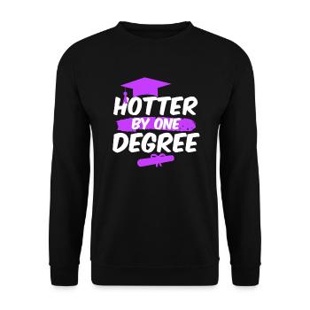 One Degree Hotter! Bachelor Master PHD - Unisex Pullover - Schwarz - Vorne - Alina (178cm) & Michal (187cm)