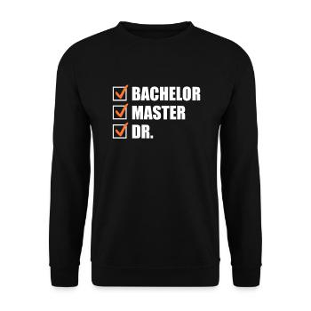 Doktortitel 2022 Doktor Promotion Dissertation - Unisex Pullover - Schwarz - Vorne - Alina (178cm) & Michal (187cm)