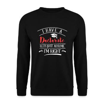 Doctorate 2022 Doctorate completed Doctor - Unisex Sweatshirt - black - Front - Alina (178cm) & Michal (187cm)