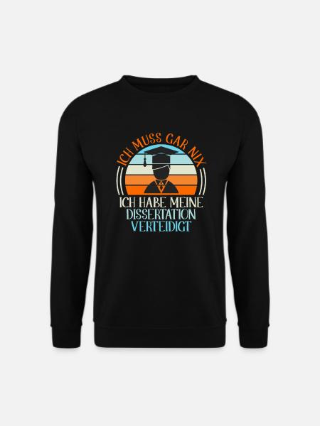 Dissertation verteidigt Promotion 2022 Doktor - Unisex Pullover - Schwarz