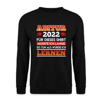 Abitur 2022 Abi Shirt Abiturient Abitur - Unisex Pullover - Schwarz - Vorne - Alina (178cm) & Michal (187cm)