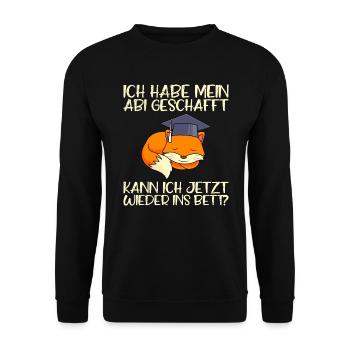 Abi 2022 geschafft kann ich wieder ins Bett? - Unisex Pullover - Schwarz - Vorne - Alina (178cm) & Michal (187cm)