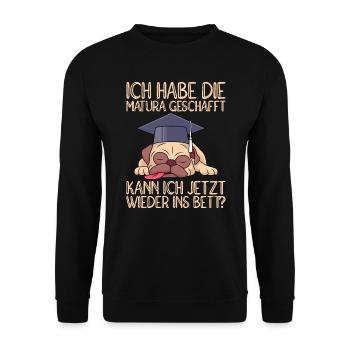Matura geschafft kann ich jetzt ins Bett Matura - Unisex Pullover - Schwarz - Vorne - Alina (178cm) & Michal (187cm)