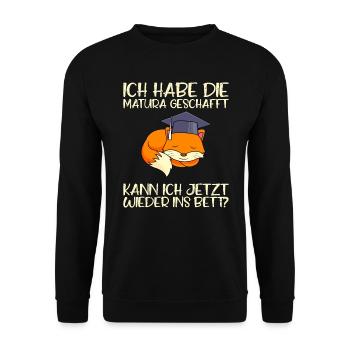 Matura geschafft kann ich jetzt ins Bett Matura - Unisex Pullover - Schwarz - Vorne - Alina (178cm) & Michal (187cm)