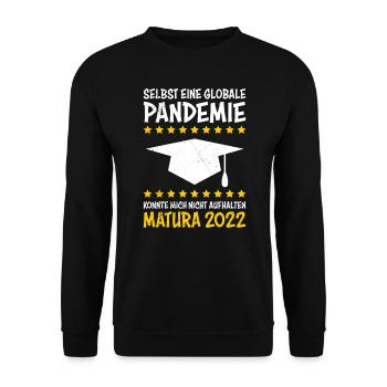 Matura 2022 Pandemie Maturant Matura - Unisex Pullover - Schwarz - Vorne - Alina (178cm) & Michal (187cm)