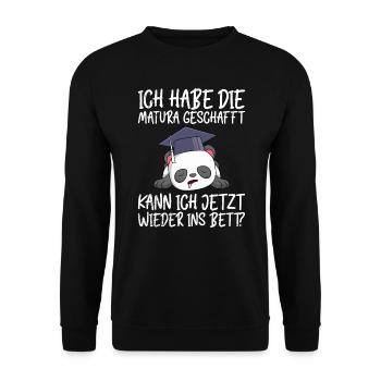 Matura geschafft kann ich jetzt ins Bett Matura - Unisex Pullover - Schwarz - Vorne - Alina (178cm) & Michal (187cm)
