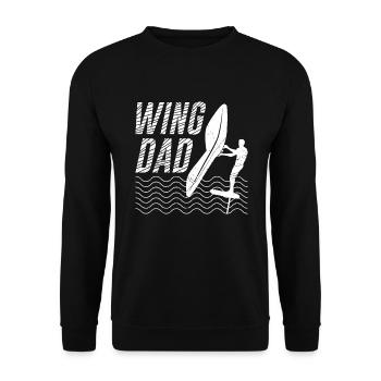 Wing Dad Wing Foiler Wing Surfer Vater Papa - Unisex Pullover - Schwarz - Vorne - Alina (178cm) & Michal (187cm)