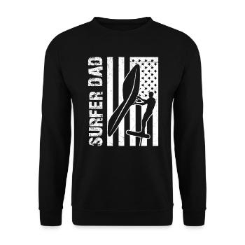 Surfer Dad Wing Foil Wing Surf - Unisex Pullover - Schwarz - Vorne - Alina (178cm) & Michal (187cm)