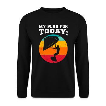 Wing Surf Plan for today Wing Foil - Unisex Sweatshirt - black - Front - Alina (178cm) & Michal (187cm)