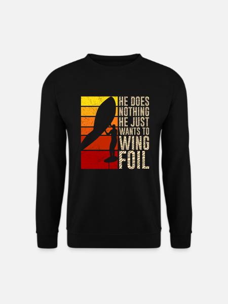 Der will nur Wing Foilen Wing Surf - Unisex Pullover - Schwarz