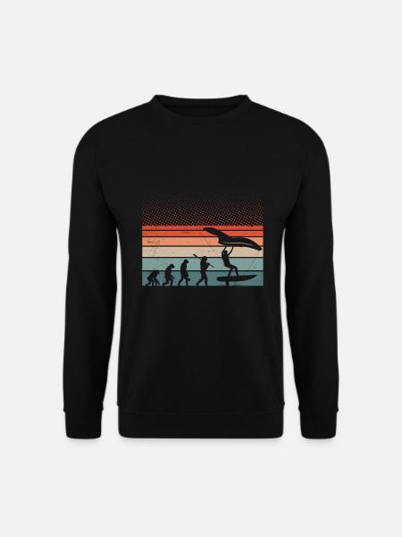 Retro Wing Foil Wing Surfer - Unisex Sweatshirt - black