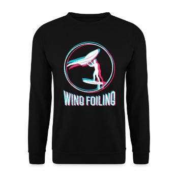 Wing Foiling Wing Surf Wing Foiler - Unisex Sweatshirt - black - Front - Alina (178cm) & Michal (187cm)