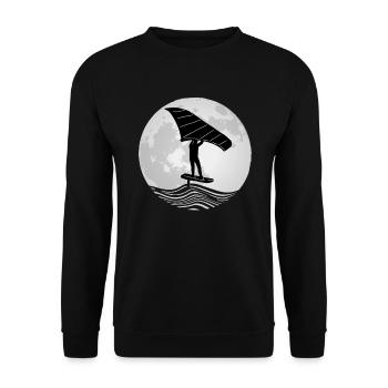 Vollmond Wing Foiler Wingsurf Wing Foil - Unisex Pullover - Schwarz - Vorne - Alina (178cm) & Michal (187cm)