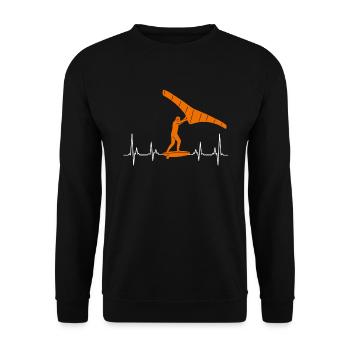 Wing Foiler Wing Surfing Wingfoil Wingsurf - Unisex Pullover - Schwarz - Vorne - Alina (178cm) & Michal (187cm)