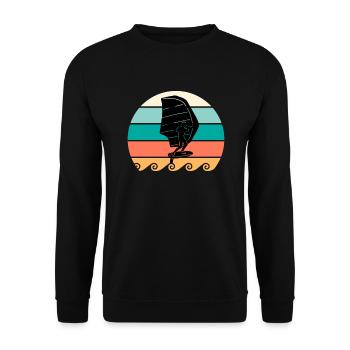 Vintage Wing Foil Wing Surfer - Unisex Pullover - Schwarz - Vorne - Alina (178cm) & Michal (187cm)