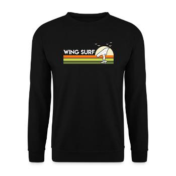 Wing Surf Retro Wing Foil Wingfoil - Unisex Sweatshirt - black - Front - Alina (178cm) & Michal (187cm)