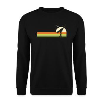 Wing Surf Retro Wing Foil Wingfoil - Unisex Sweatshirt - black - Front - Alina (178cm) & Michal (187cm)