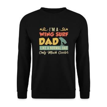 Wing Surf Dad Wing Foil Papa Vatertag - Unisex Pullover - Schwarz - Vorne - Alina (178cm) & Michal (187cm)