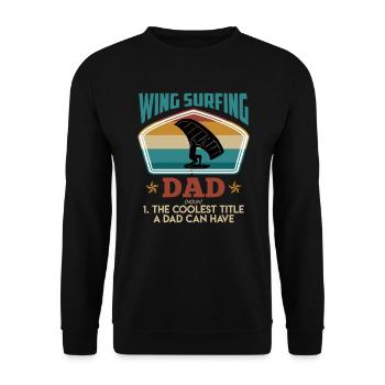 Cool Wing Surfing Dad Wing Foil Wingfoil - Unisex Pullover - Schwarz - Vorne - Alina (178cm) & Michal (187cm)