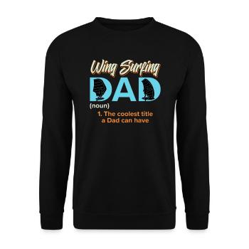 Wing Foiling Dad Wing Surf Wing Foil - Unisex Pullover - Schwarz - Vorne - Alina (178cm) & Michal (187cm)