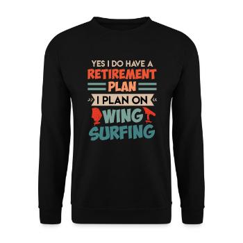 Retirement Plan Wing Surfing Wing Foil Wing Foil - Unisex Sweatshirt - black - Front - Alina (178cm) & Michal (187cm)