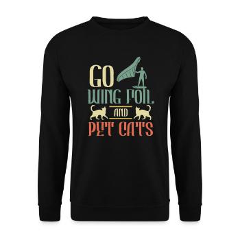 Wing Foil and pet Cats Wingsurf Wingfoil - Unisex Sweatshirt - black - Front - Alina (178cm) & Michal (187cm)