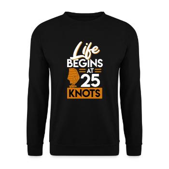 Wing Foil begins at 25 Knots Wing Surf - Unisex Sweatshirt - black - Front - Alina (178cm) & Michal (187cm)