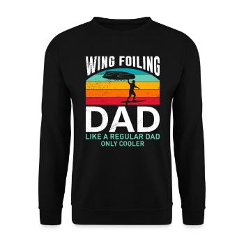 Wing Foiling Papa comme normal mais cool Wing Surf - Sweat-shirt Unisexe - noir - Devant - Alina (178cm) & Michal (187cm)