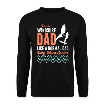 Wing Foil Dad Wing Surf Papa Wingfoiling - Unisex Pullover - Schwarz - Vorne - Alina (178cm) & Michal (187cm)
