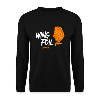 Wing Foil Zone Wing Surf Wingfoil - Unisex Sweatshirt - black - Front - Alina (178cm) & Michal (187cm)