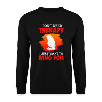 No therapy only Wing Foilen Wingfoil - Unisex Sweatshirt - black - Front - Alina (178cm) & Michal (187cm)