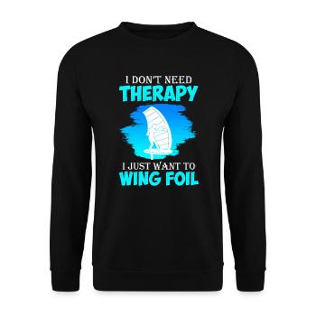 No therapy only Wing Foilen Wingfoil - Unisex Sweatshirt - black - Front - Alina (178cm) & Michal (187cm)