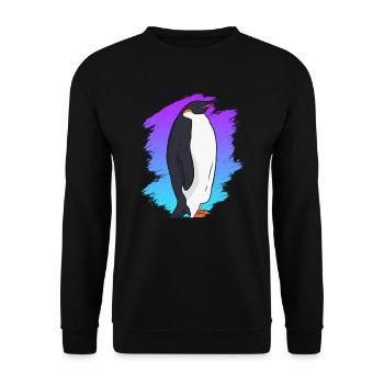 Pinguin Königspinguin - Unisex Pullover - Schwarz - Vorne - Alina (178cm) & Michal (187cm)