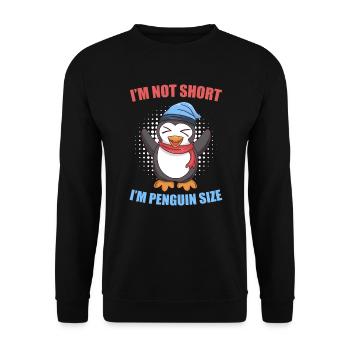 Not small only penguin size Penguin Size - Unisex Sweatshirt - black - Front - Alina (178cm) & Michal (187cm)