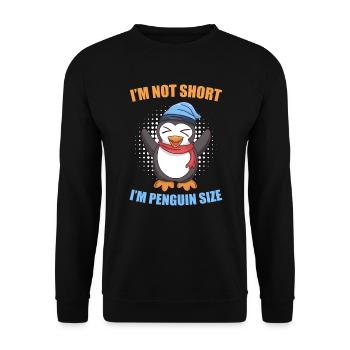 Not small only penguin size Penguin Size - Unisex Sweatshirt - black - Front - Alina (178cm) & Michal (187cm)