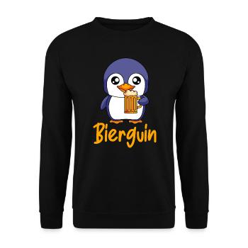 Bier Pinguin Bierguin Biertrinker - Unisex Pullover - Schwarz - Vorne - Alina (178cm) & Michal (187cm)