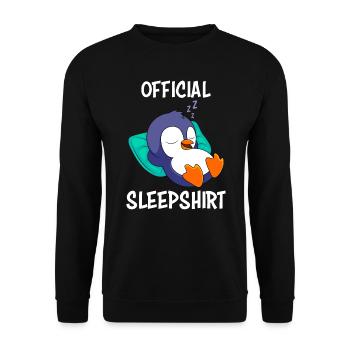 Penguin Sleep Shirt Official Sleep Shirt - Unisex Sweatshirt - black - Front - Alina (178cm) & Michal (187cm)