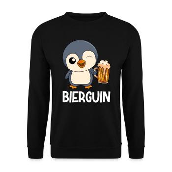 Bierguin Bier Pinguin Männer Bier Vatertag - Unisex Pullover - Schwarz - Vorne - Alina (178cm) & Michal (187cm)