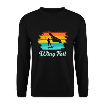 Wing Foil - Unisex Sweatshirt - black - Front - Alina (178cm) & Michal (187cm)