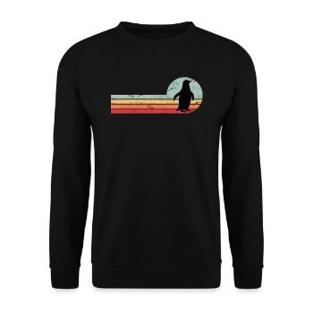 Niedlicher Pinguin - Unisex Pullover - Schwarz - Vorne - Alina (178cm) & Michal (187cm)