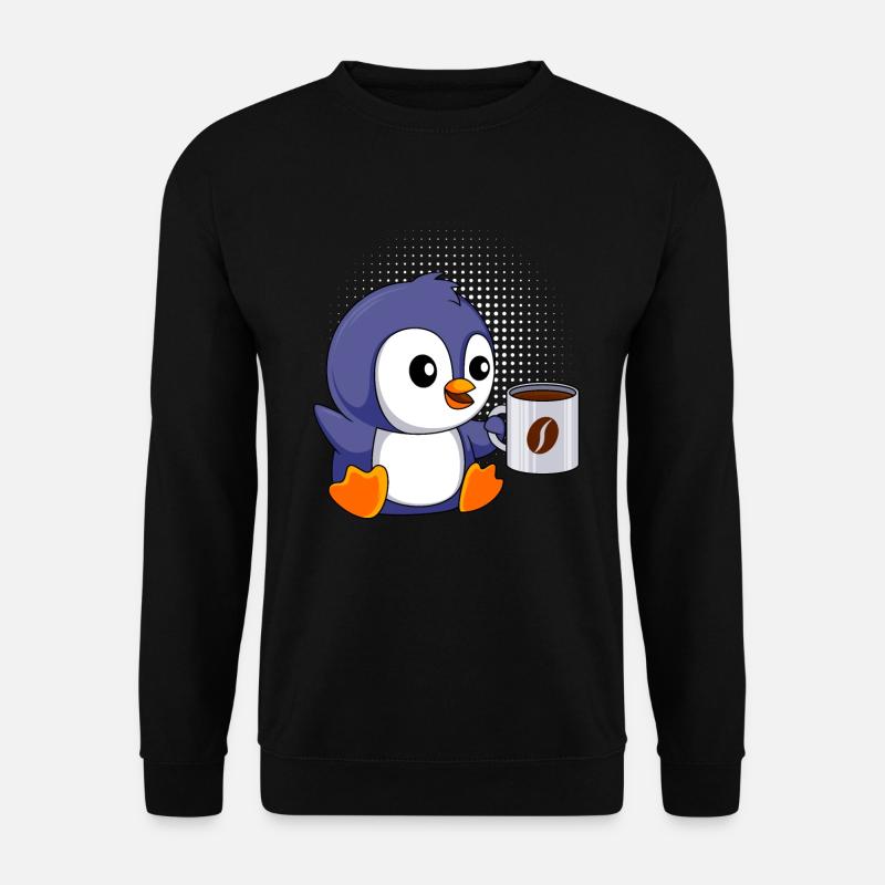 Café Pingouin Bébé Pingouin Café Junkie - Sweat-shirt Unisexe - noir