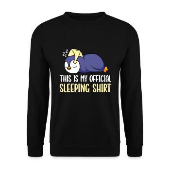 Penguin Sleep Shirt Official Sleep Shirt - Unisex Sweatshirt - black - Front - Alina (178cm) & Michal (187cm)