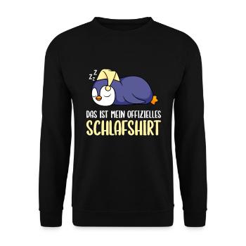 Pinguin Schlafshirt offizielles Schlafshirt - Unisex Pullover - Schwarz - Vorne - Alina (178cm) & Michal (187cm)