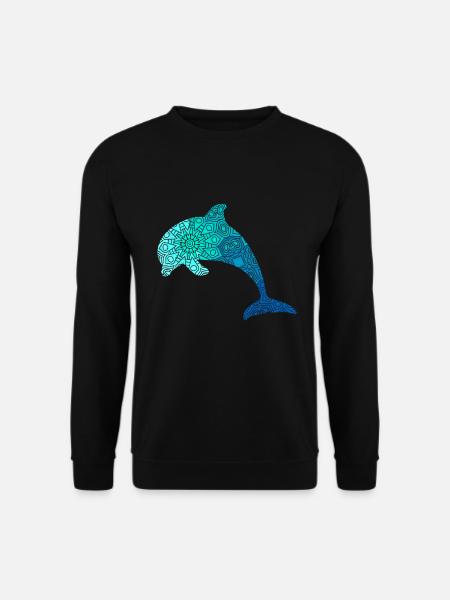 Delphin Mandala Taucher - Unisex Pullover - Schwarz